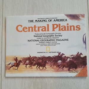 National Geographic  The Making Of America Central Plains Map FULL COLOUR 1985